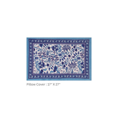Indigo Blue Classic Royal Buti Pure Cotton King Size Bedsheet