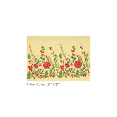 Pale Yellow Poppies in Bloom Pure Cotton King Size Bedsheet