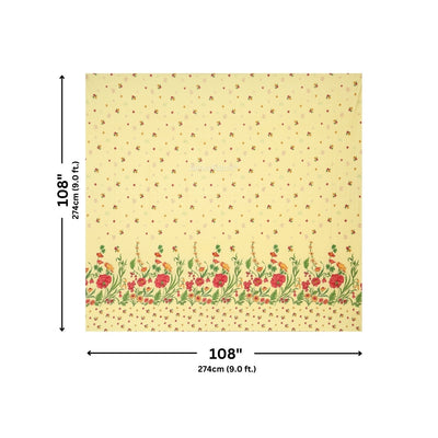Pale Yellow Poppies in Bloom Pure Cotton King Size Bedsheet