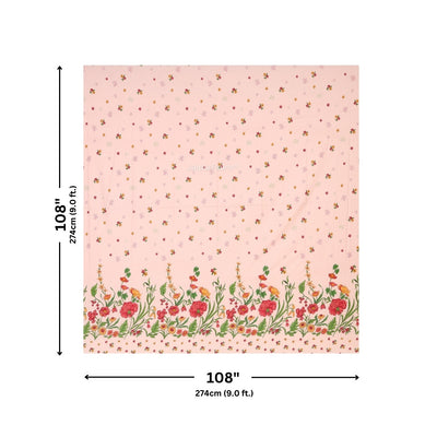 Baby Pink Poppies in Bloom Pure Cotton King Size Bedsheet