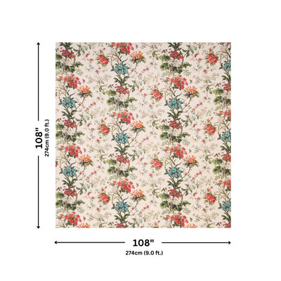 Off-White Tropical Floral Bouquet Pure Cotton King Size Bedsheet