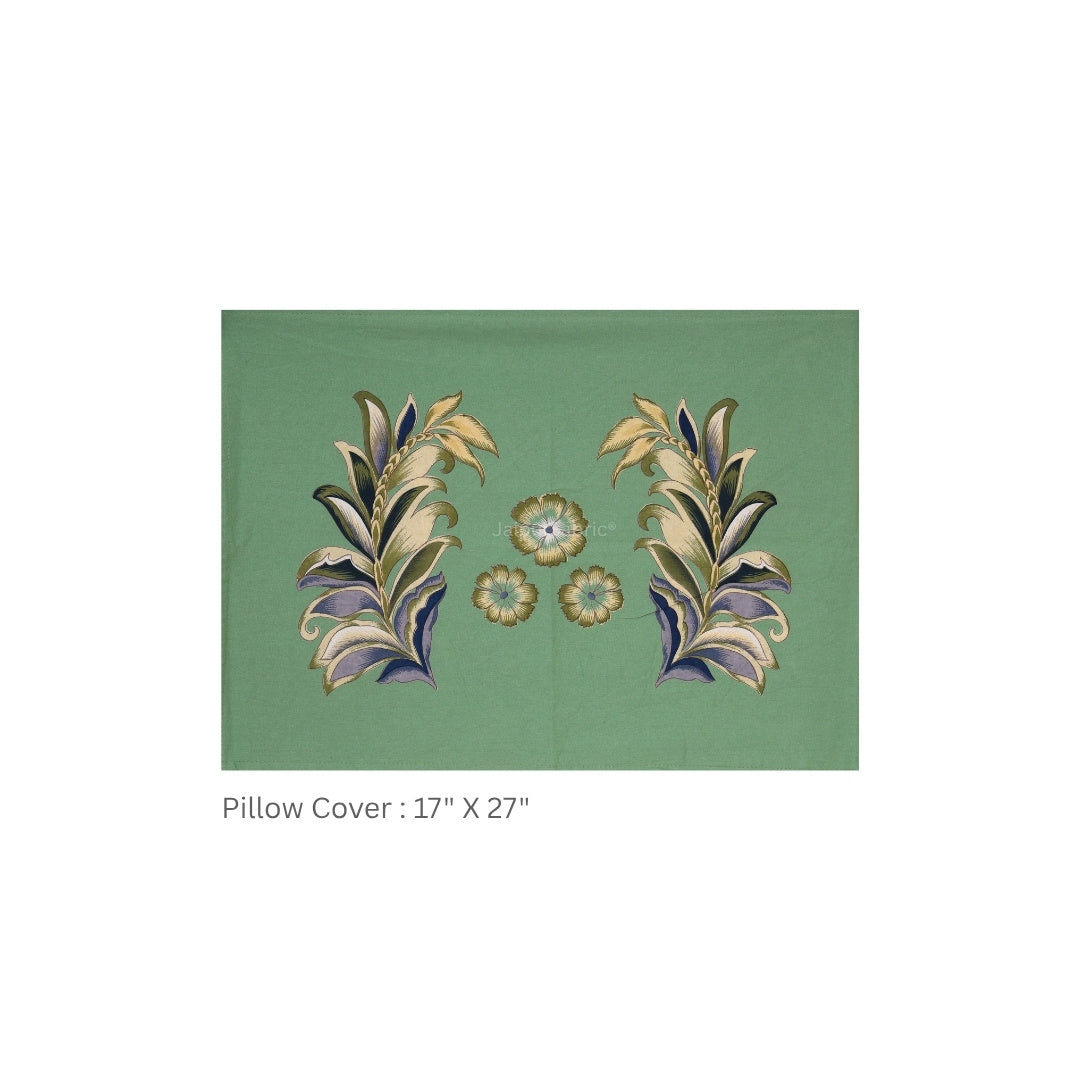 Leafy Green Majestic Fern Leaf Pure Cotton King Size Bedsheet
