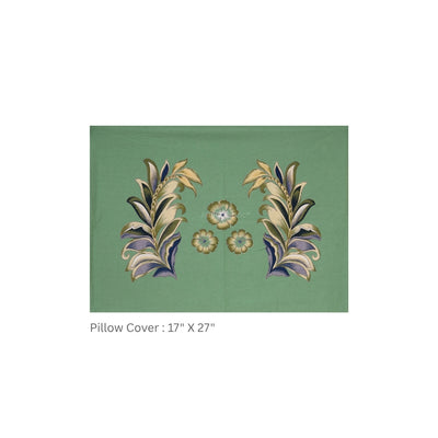 Leafy Green Majestic Fern Leaf Pure Cotton King Size Bedsheet