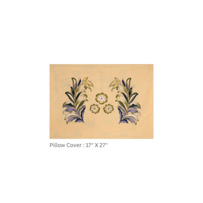 Sand Beige Majestic Fern Leaf Pure Cotton King Size Bedsheet