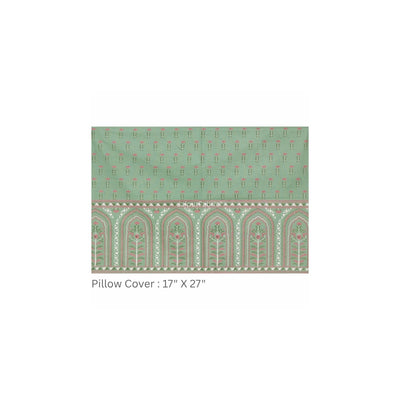 Mint & Rose Heritage Arch Motif Pure Cotton King Size Bedsheet
