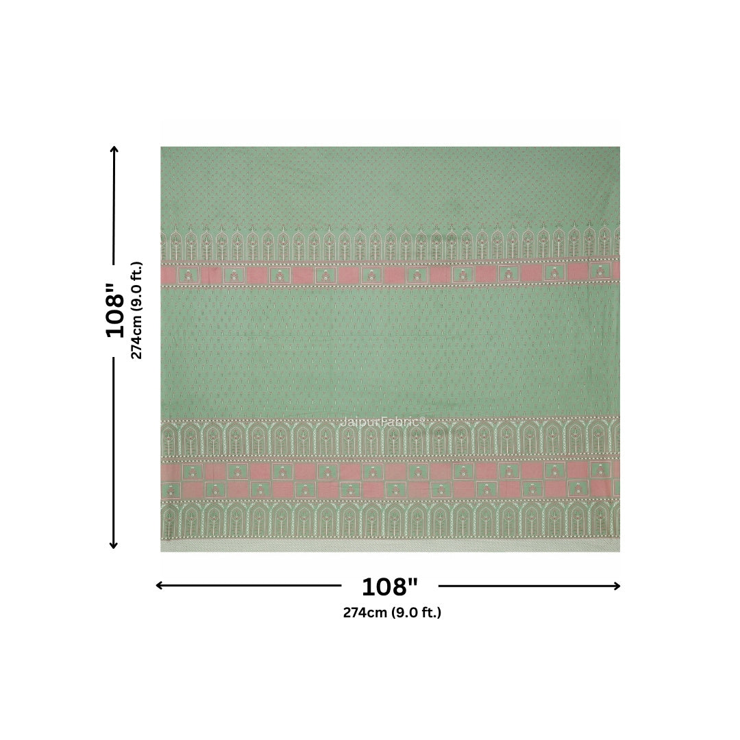 Mint & Rose Heritage Arch Motif Pure Cotton King Size Bedsheet