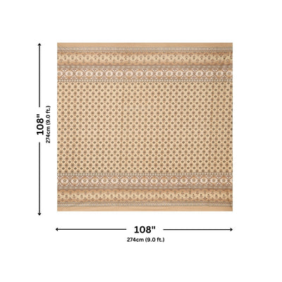 Sand & Ochre Heritage Arch Motif Pure Cotton King Size Bedsheet