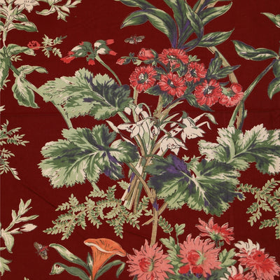 Deep Wine Enchanted Forest Floral Pure Cotton King Size Bedsheet