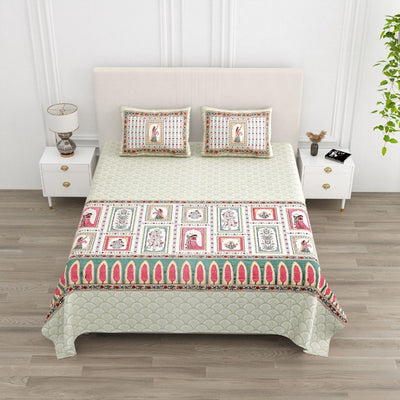 Gulabi Rajkumari Pure Cotton Festive King Size Bedsheet