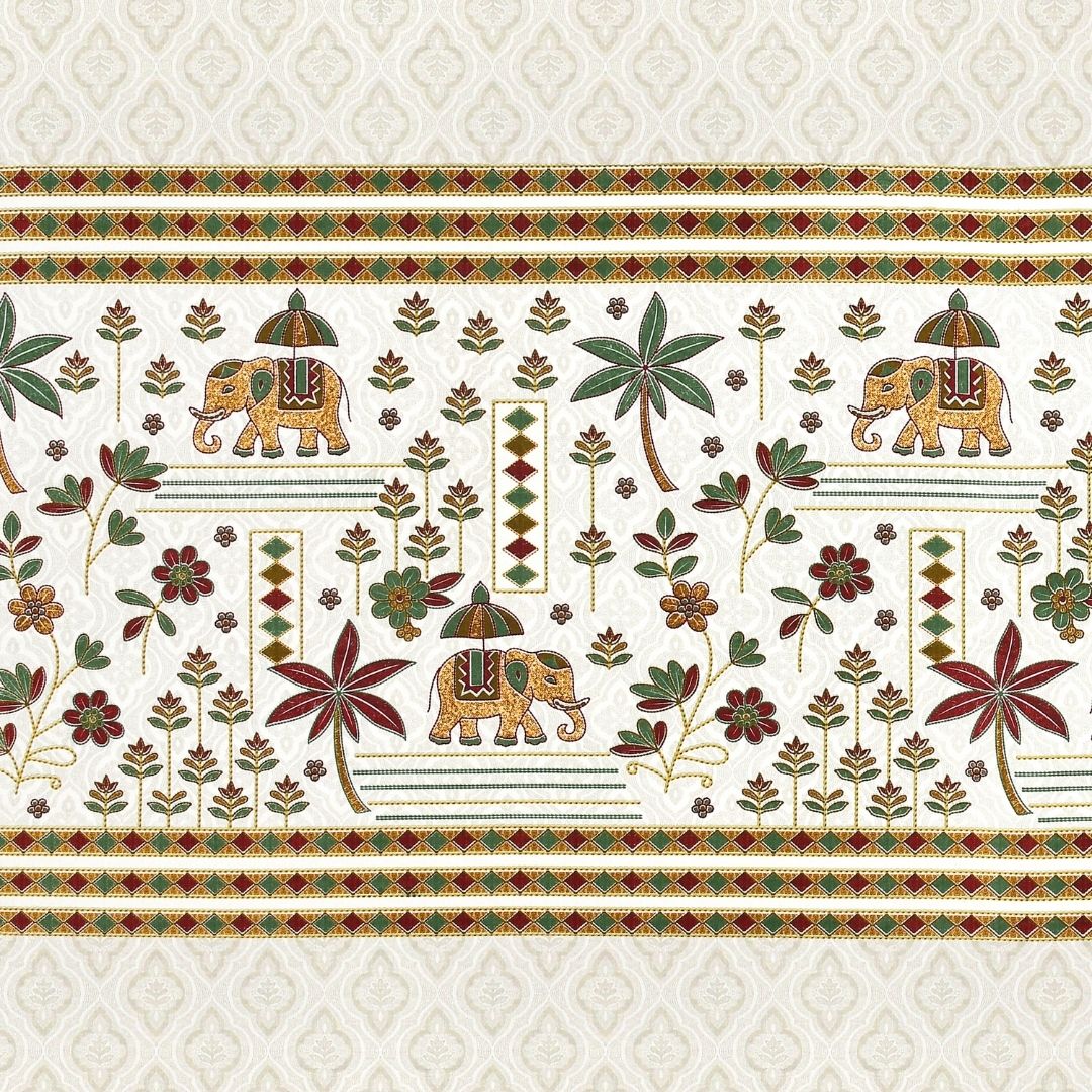Rajwadi Haathi Pure Cotton Festive King Size Bedsheet