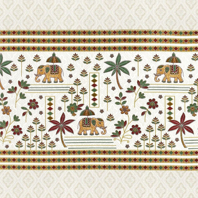 Rajwadi Haathi Pure Cotton Festive King Size Bedsheet