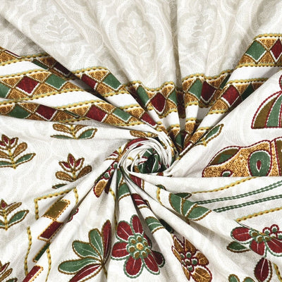 Rajwadi Haathi Pure Cotton Festive King Size Bedsheet