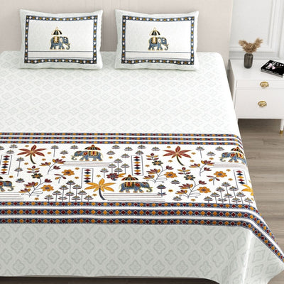 Neel Haathi Pure Cotton Festive King Size Bedsheet