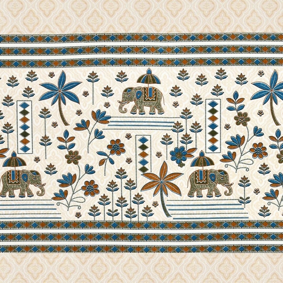 Bagh-e-Haathi Pure Cotton Festive King Size Bedsheet