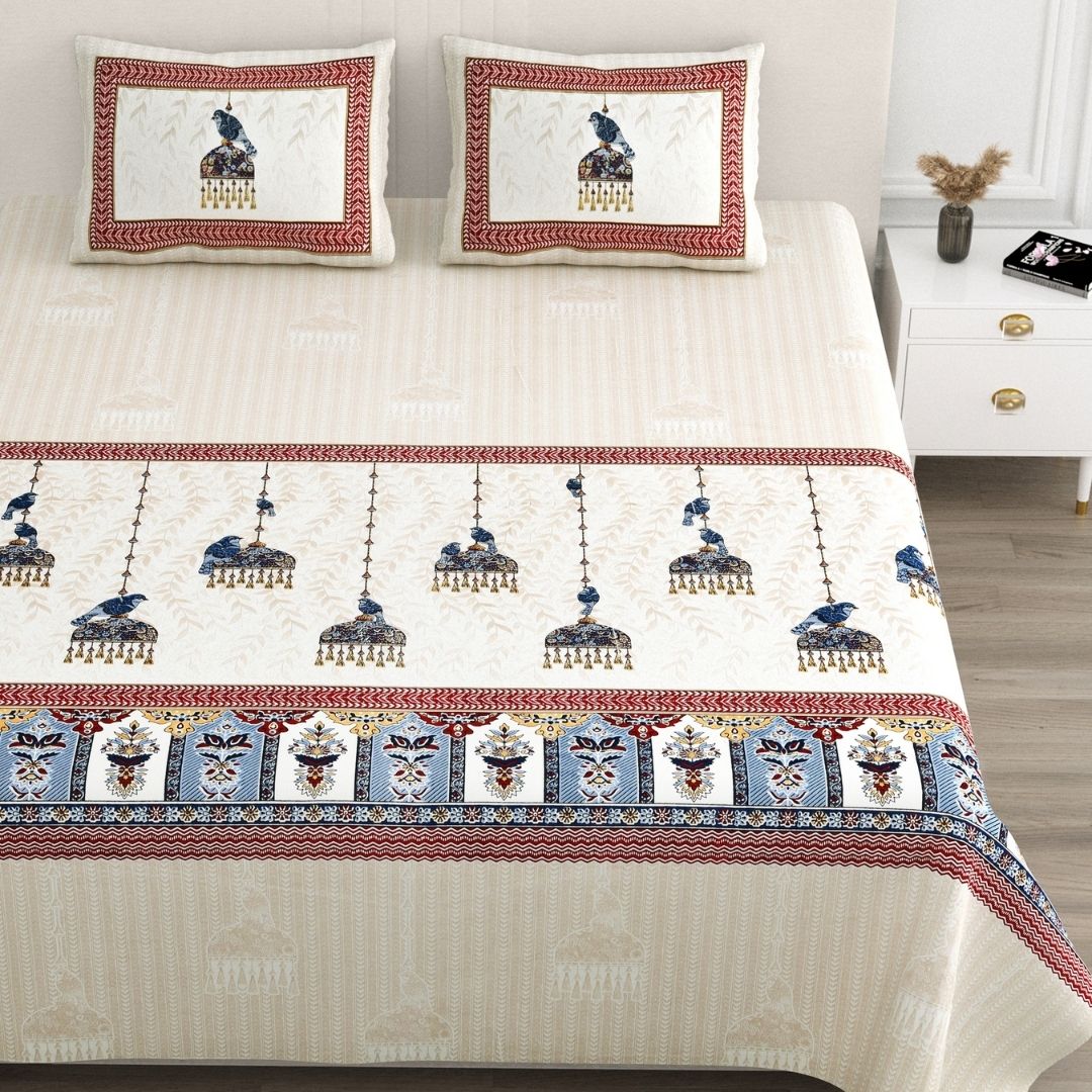 Mayur Jharokha Pure Cotton Festive King Size Bedsheet