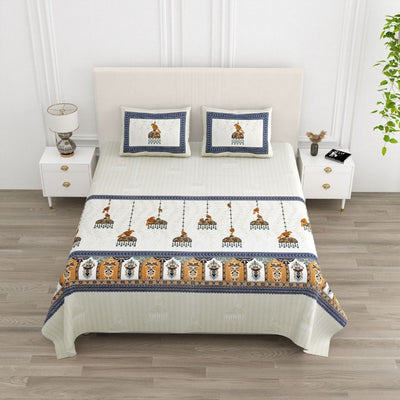 Kesari Mayur Pure Cotton Festive King Size Bedsheet