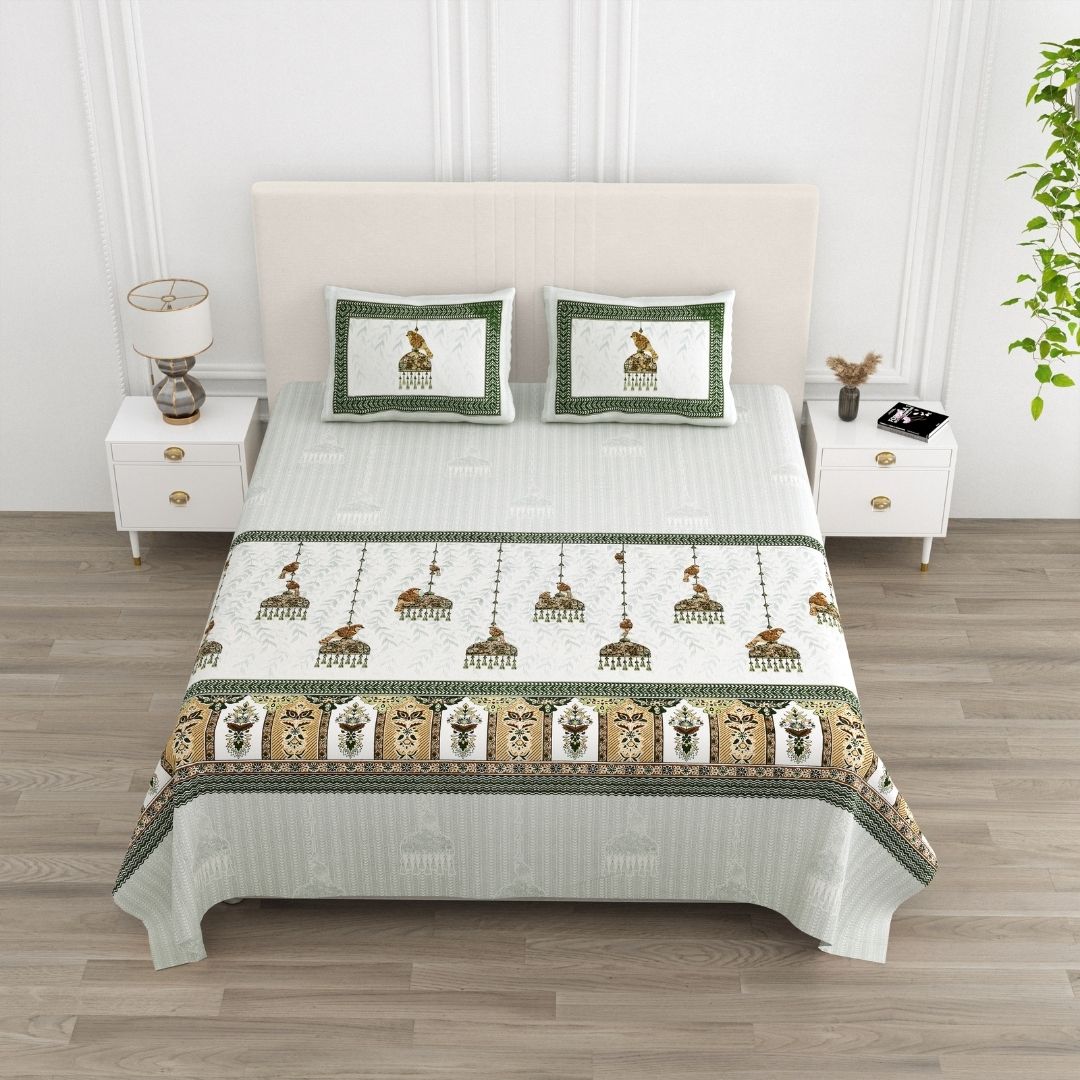 Hari Mayur Pure Cotton Festive King Size Bedsheet