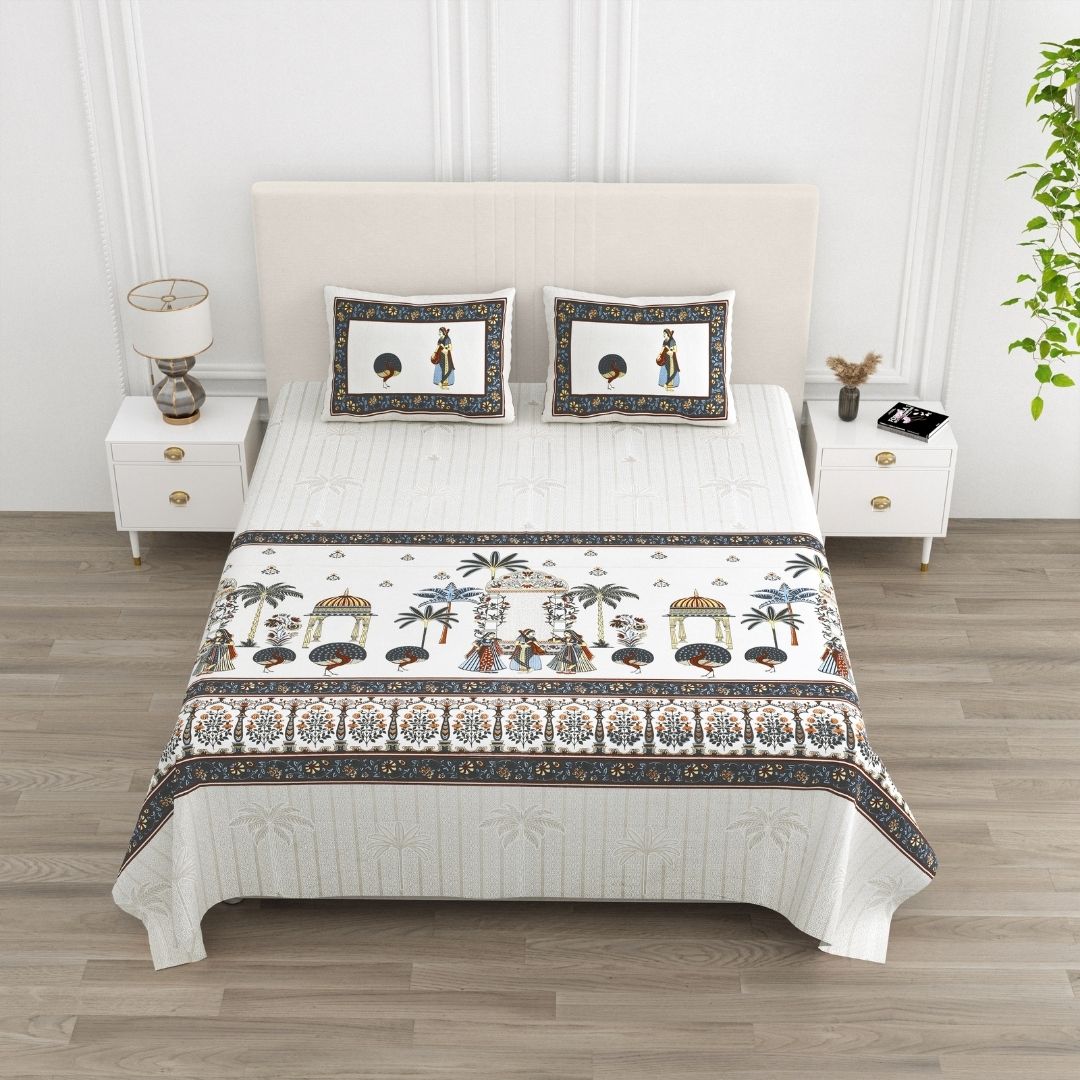 Neel Rajwadi Utsav Pure Cotton Festive King Size Bedsheet