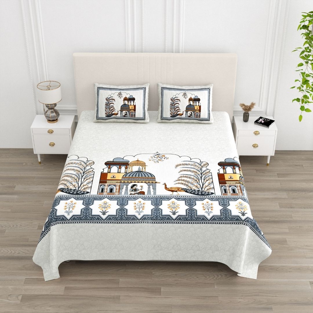 Neel Rajmahal Pure Cotton Festive King Size Bedsheet