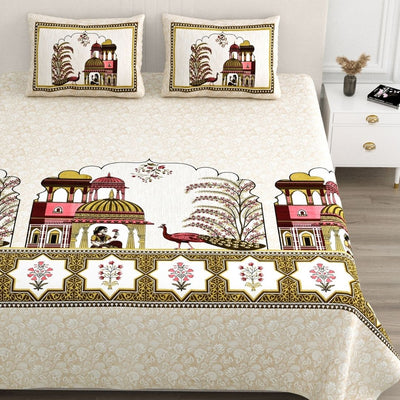 Gulabi Rajmahal Pure Cotton Festive King Size Bedsheet
