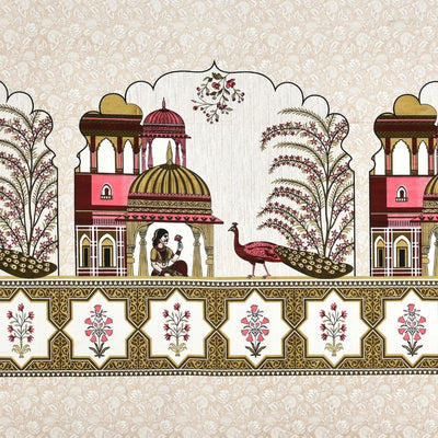Gulabi Rajmahal Pure Cotton Festive King Size Bedsheet