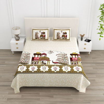 Gulabi Rajmahal Pure Cotton Festive King Size Bedsheet