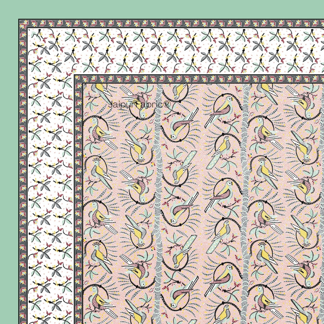 Camel Safari & Mughal Mosaic 240 TC Pure Cottong Single Bedsheet Combo