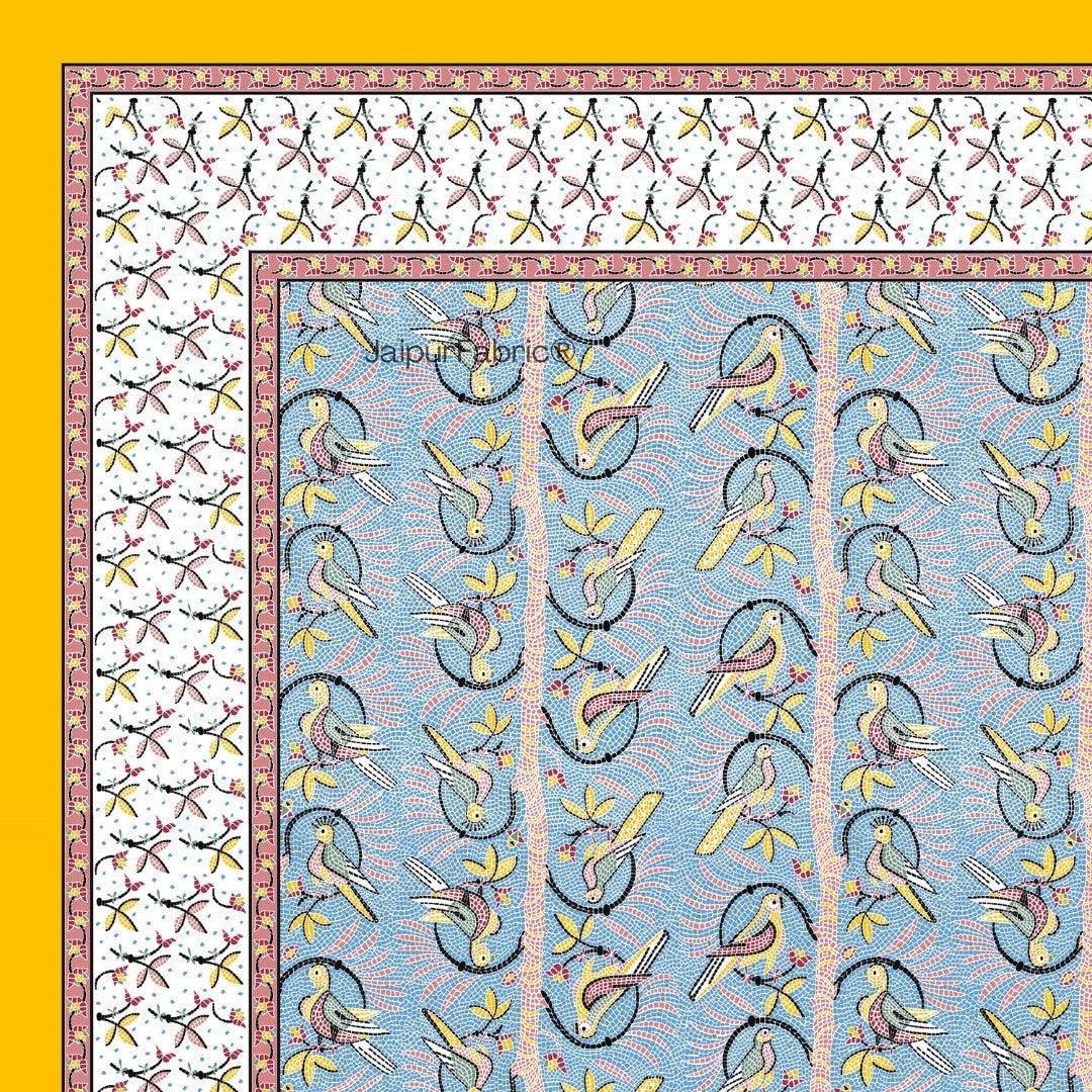 Peacock Grace & Sandstone Glory 240 TC Pure Cottong Single Bedsheet Combo