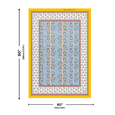 Perky Parrots Blue Pure Cotton Single Bedsheet