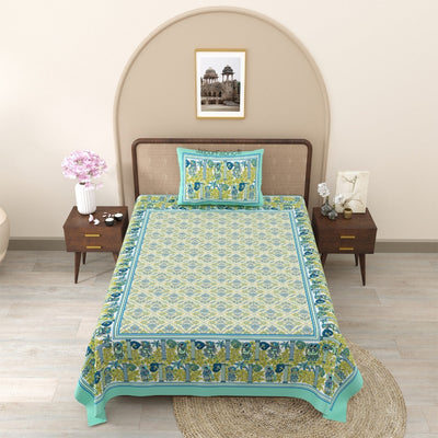 Tribal Trails & Pink Palace 240 TC Pure Cottong Single Bedsheet Combo