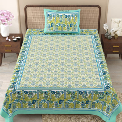 Tribal Trails & Pink Palace 240 TC Pure Cottong Single Bedsheet Combo