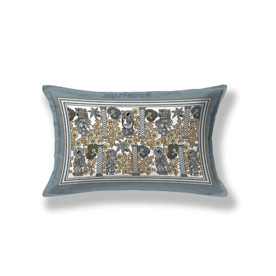 Pattachitra collection Grey and Golden Single Bedsheet