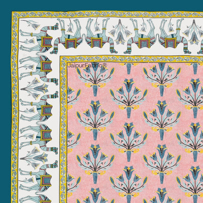 Floral Corsage Peach Pure Cotton Single Bedsheet