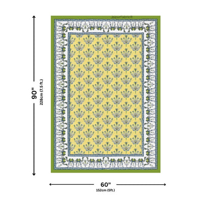 Floral Corsage Yellow Pure Cotton Single Bedsheet