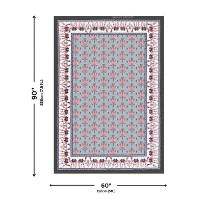 Floral Corsage Blue Pure Cotton Single Bedsheet