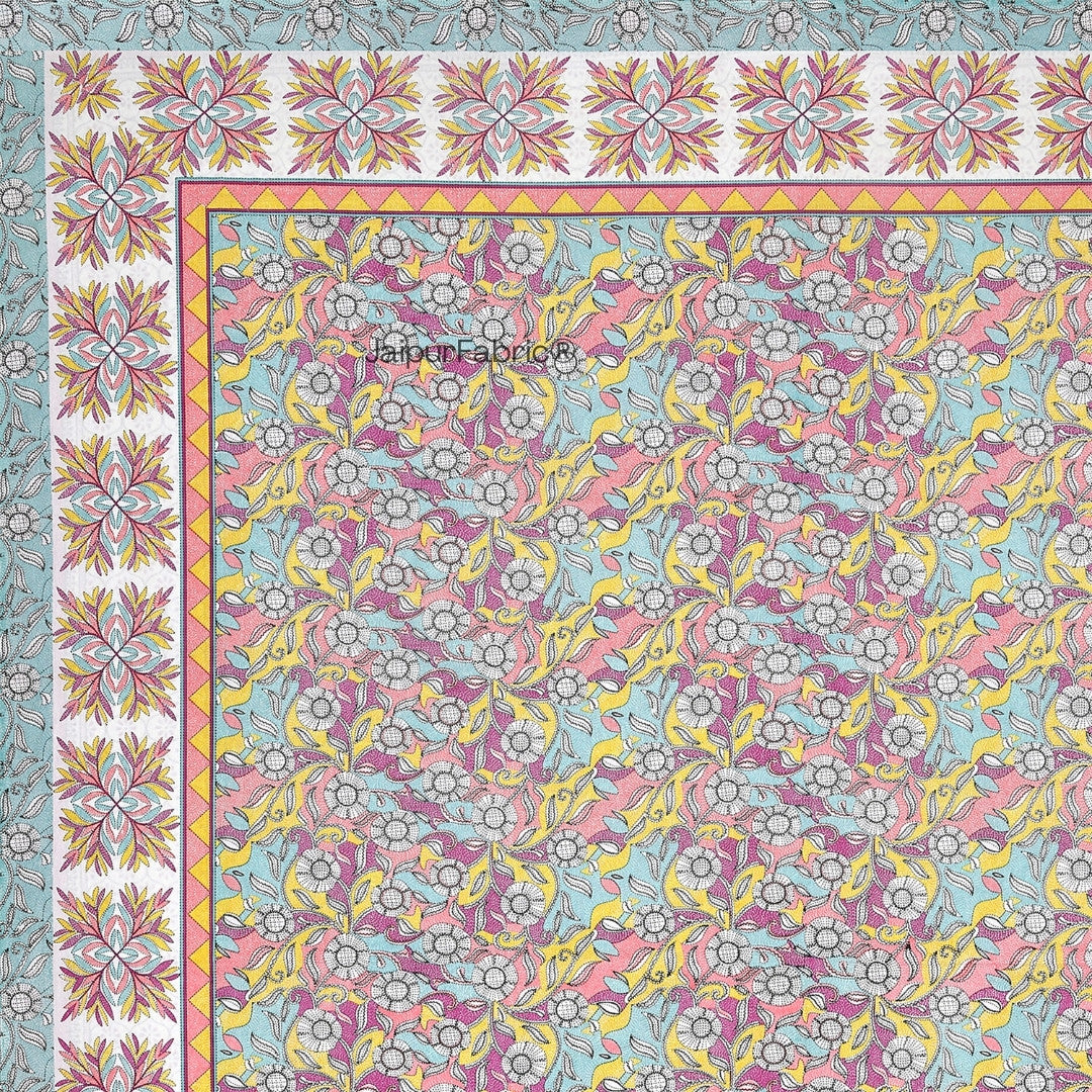 Amber Gold & Summer Lotus 240 TC Pure Cottong Single Bedsheet Combo