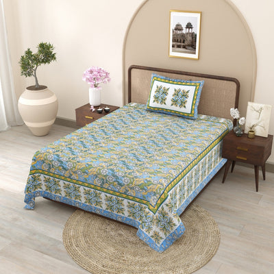 Tribal Trails & Pink Palace 240 TC Pure Cottong Single Bedsheet Combo