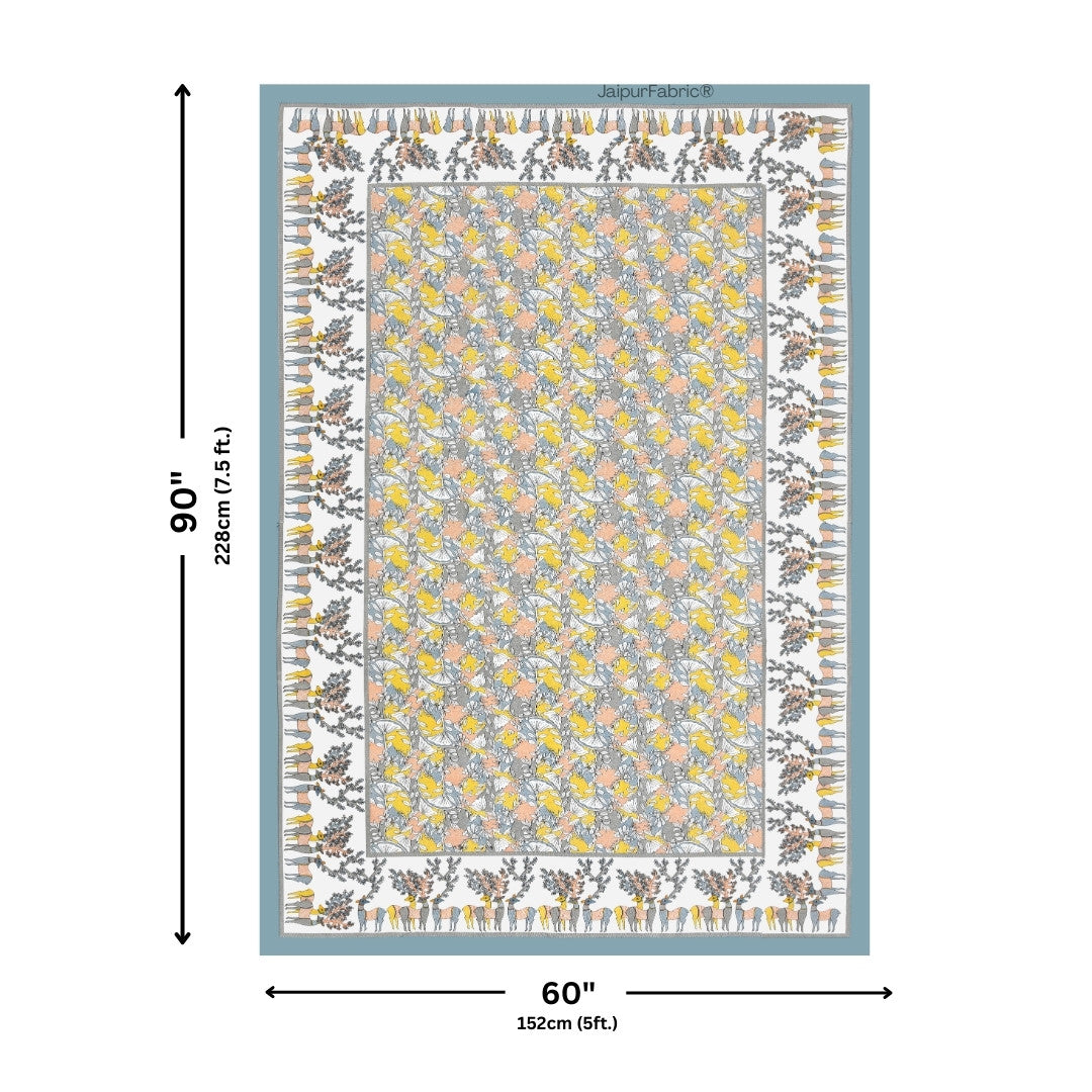 Amber Gold & Summer Lotus 240 TC Pure Cottong Single Bedsheet Combo