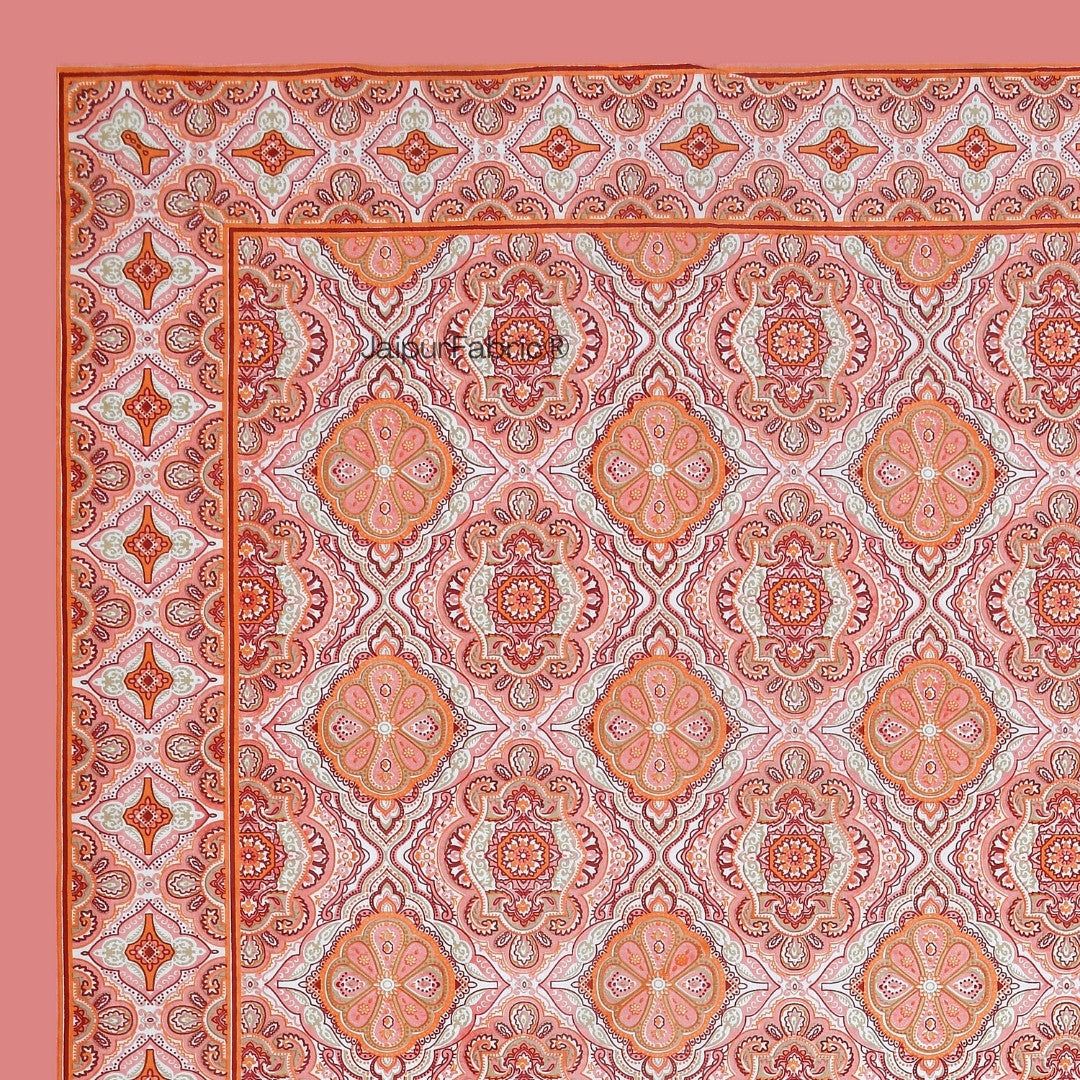 Blue Pottery & Rajasthani Garden 240 TC Pure Cottong Single Bedsheet Combo