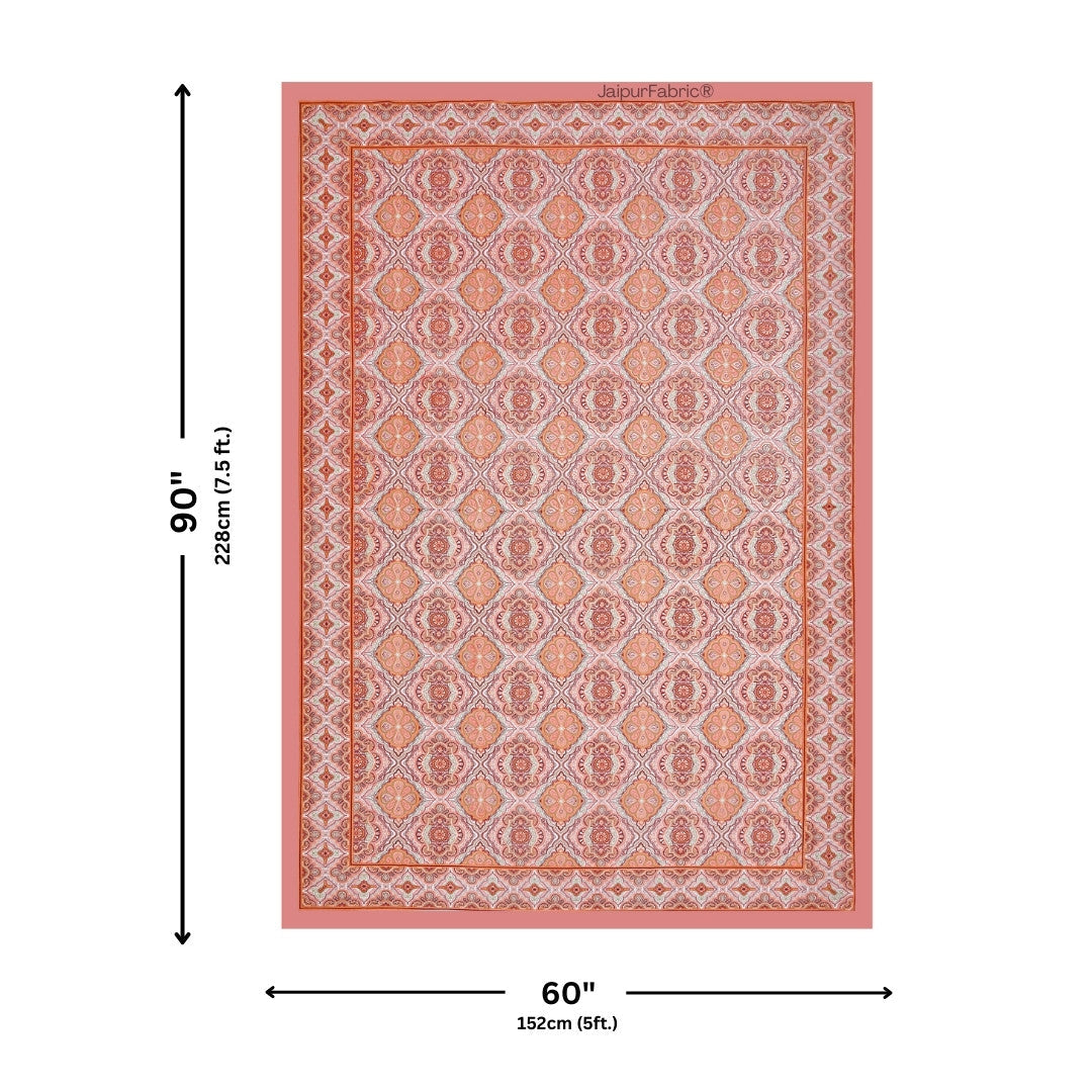 Blue Pottery & Rajasthani Garden 240 TC Pure Cottong Single Bedsheet Combo