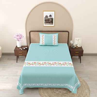 Sea Green Eco Friendly Pure Cotton Single BedSheet