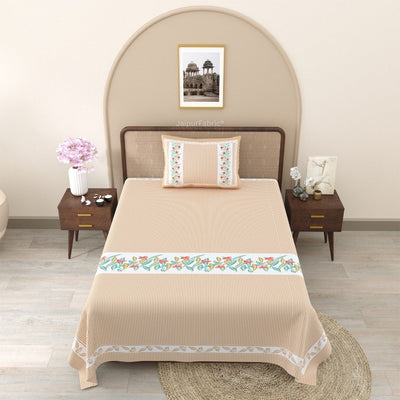 Peach Eco Friendly Pure Cotton Single BedSheet