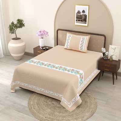 Peach Eco Friendly Pure Cotton Single BedSheet