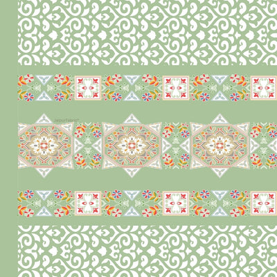 Green Ethnic Pure Cotton Single BedSheet