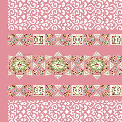 Pink Ethnic Pure Cotton Single BedSheet