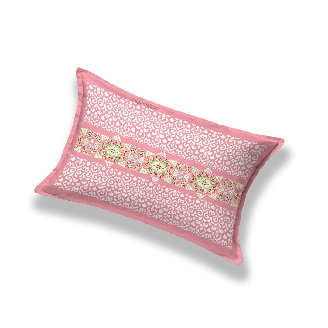 Pink Ethnic Pure Cotton Single BedSheet