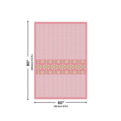 Pink Ethnic Pure Cotton Single BedSheet