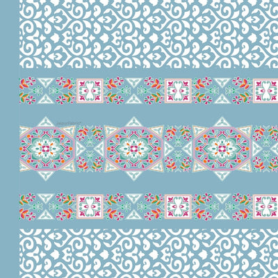 Blue Ethnic Pure Cotton Single BedSheet
