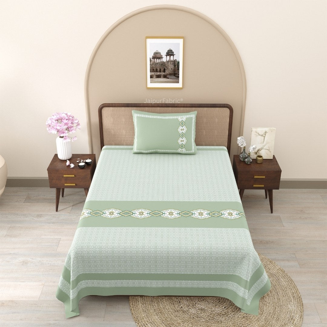 Light Green Oasis Pure Cotton Single BedSheet