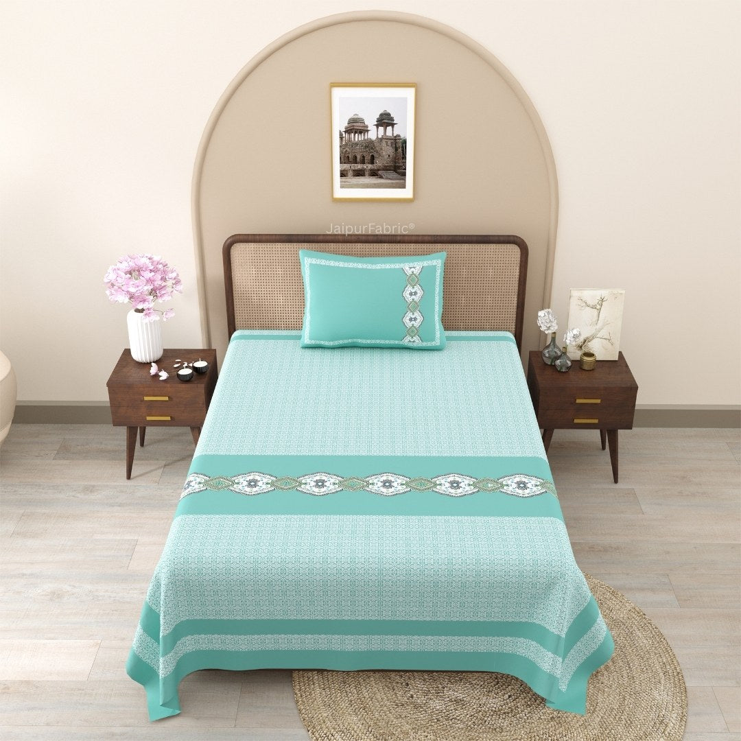 Sea Green Oasis Pure Cotton Single BedSheet